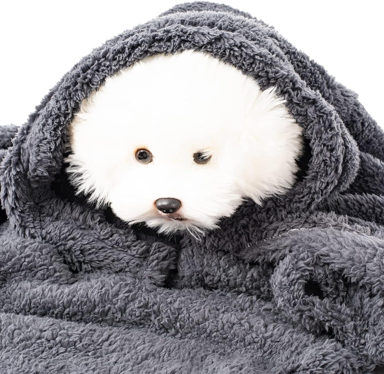 3 Blankets, Dog Cat Pet Blanket, Soft Warm Fleece, for Puppy, Small Dogs or Kitten, Cats, Plush Fuzzy Blanket for Bed, Sofa, Travel (32" x 24", 3/Pack, Beige+Light Gray+Dark Gray) - Image 9