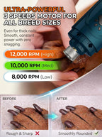 Yabife pet grooming kit with USB-C charging cable