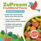 Close up of colorful fruit-shaped ZuPreem bird pellets