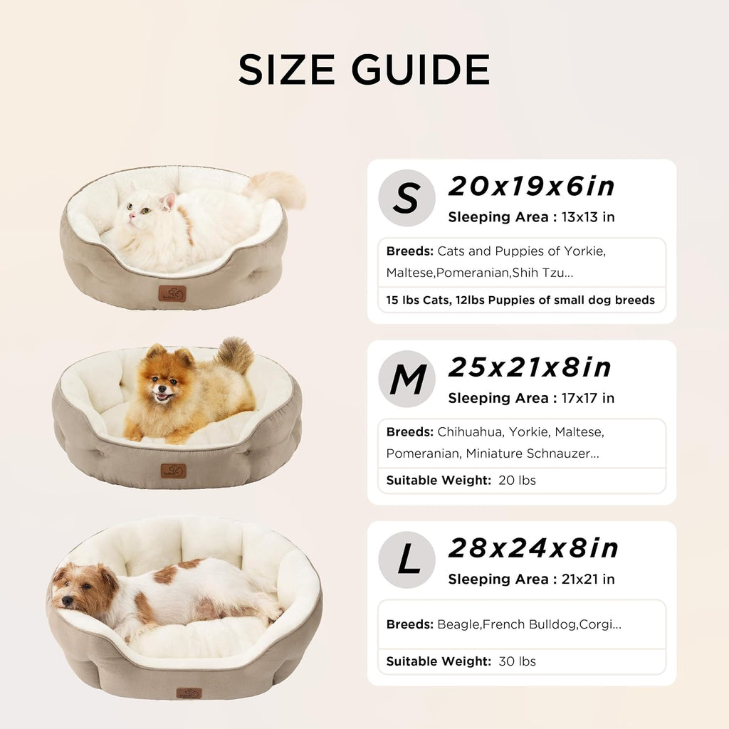 Bedsure premium small breed pet nest resting on hard floor
