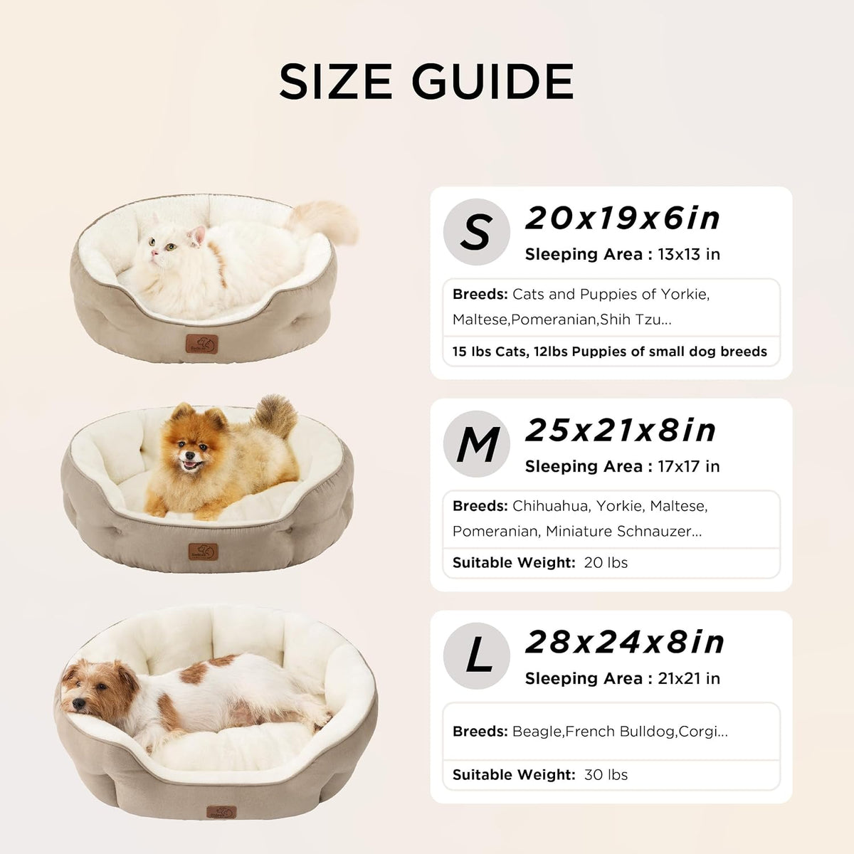 Bedsure premium small breed pet nest resting on hard floor