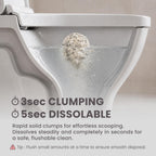 Biodegradable and flushable natural tofu cat litter pellets open bag.