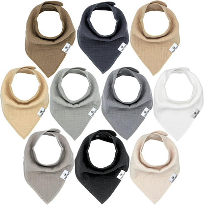 Diaper Squad organic cotton baby bandana drool bibs set front view