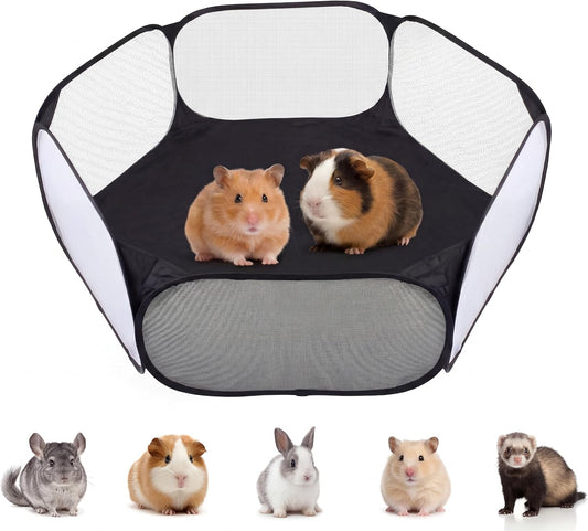 Small Animals Playpen, Portable Pop-up Open Interactive Pet Tent, Indoor Outdoor Fence for Rabbits, Guinea Pig, Hamster, Chinchillas, Kittens, Puppies - Image 1