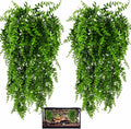 Hercocci reptile plants front view showcasing artificial hanging vines and green leaves.