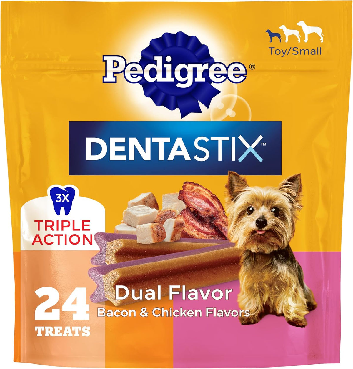 Pedigree Dentastix Dental Chews for Dogs, Small and Toy Breed Dog Treats, Original, Beef & Fresh Flavor, 2.36 lb. Variety Pack (157 Treats Total) - Image 12