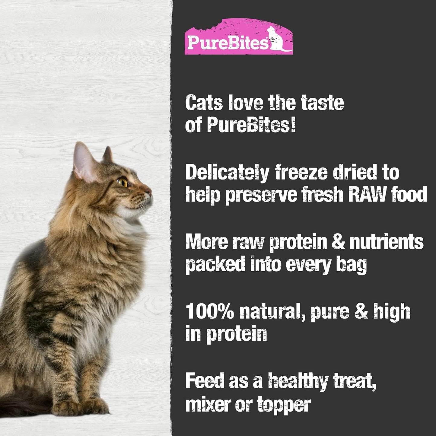 USA imported PureBites salmon cat treats package details