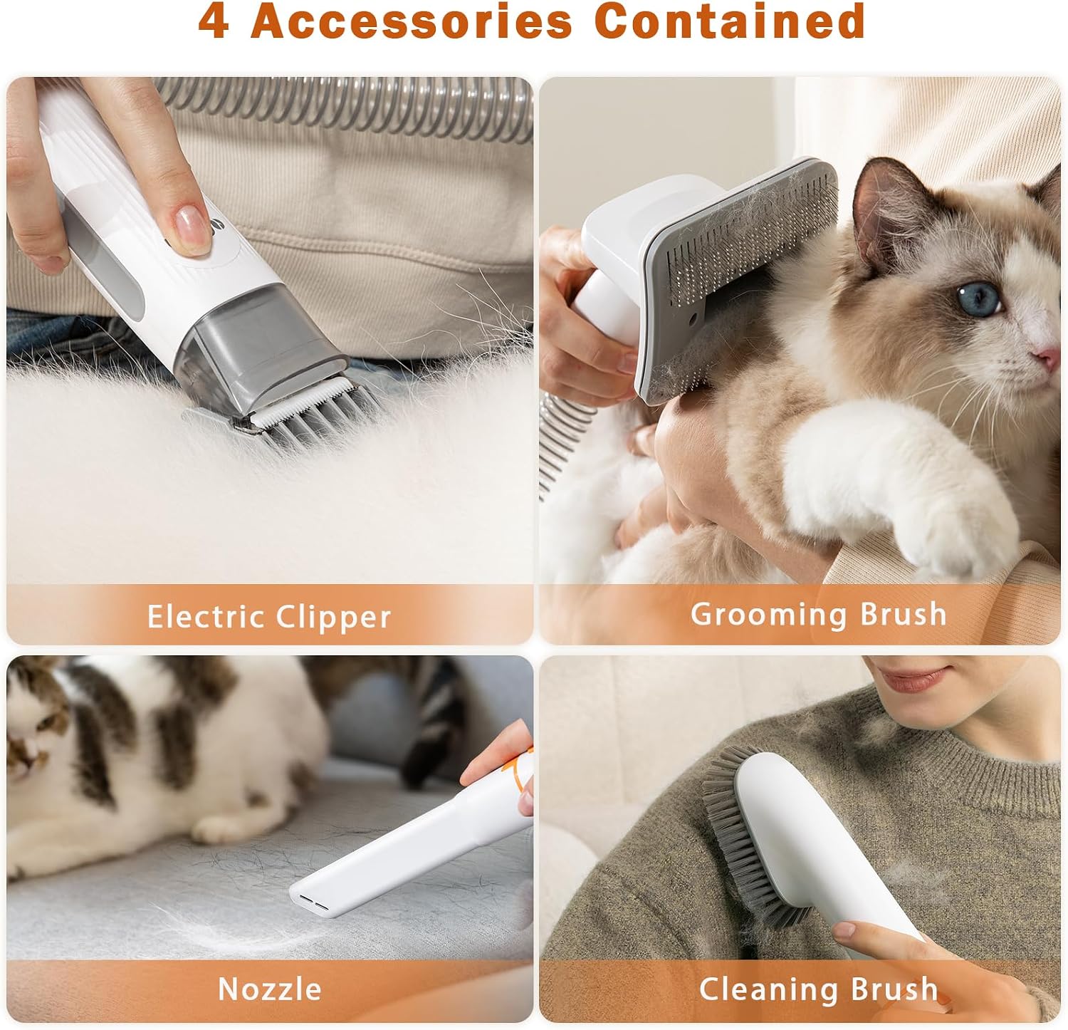 Kakipi dog shedding vacuum brush showing one point five litre large dust cup