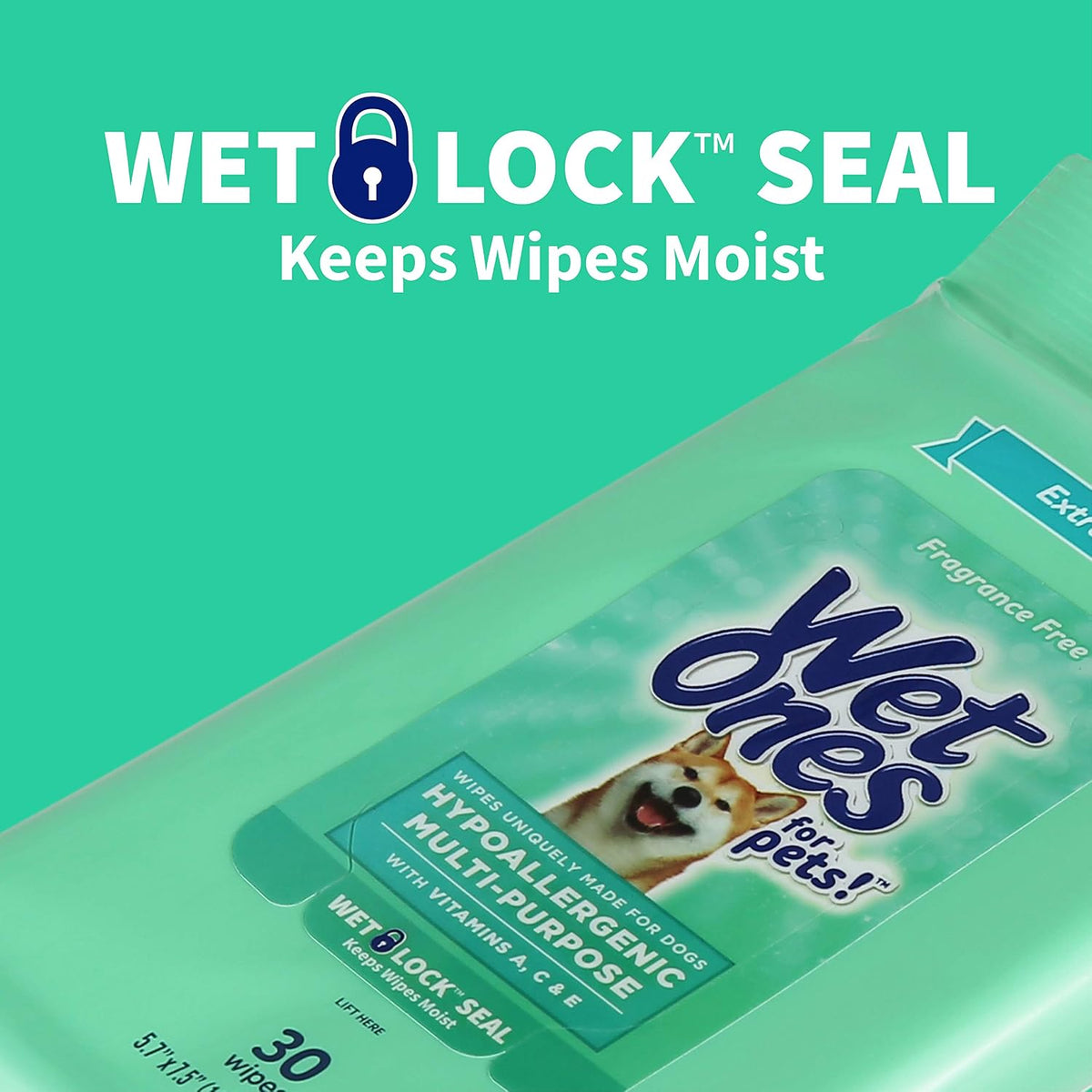 Wet Ones unscented dog grooming wipes for paws and sensitive skin