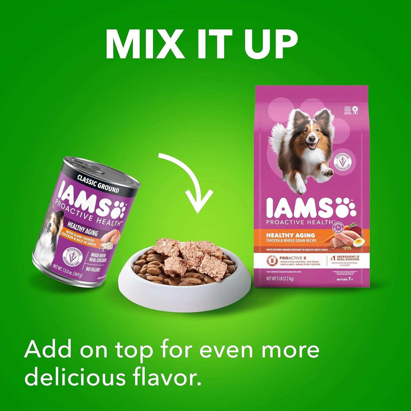 IAMS Proactive Health Senior Wet Dog Food, Classic Ground Dog Wet Food, Slow Cooked Chicken and Rice, 13 oz. Cans (Pack of 12) - Image 11