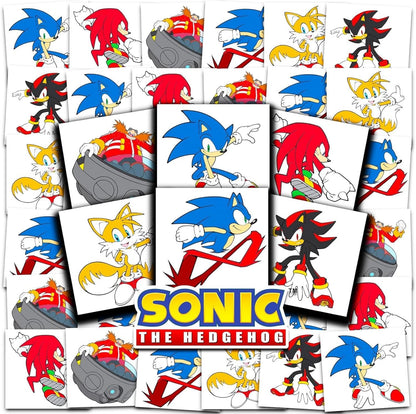 Secret Origins Sonic the Hedgehog temporary tattoo bundle front view
