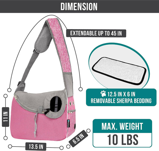 PetAmi crossbody puppy carrier showing breathable mesh window
