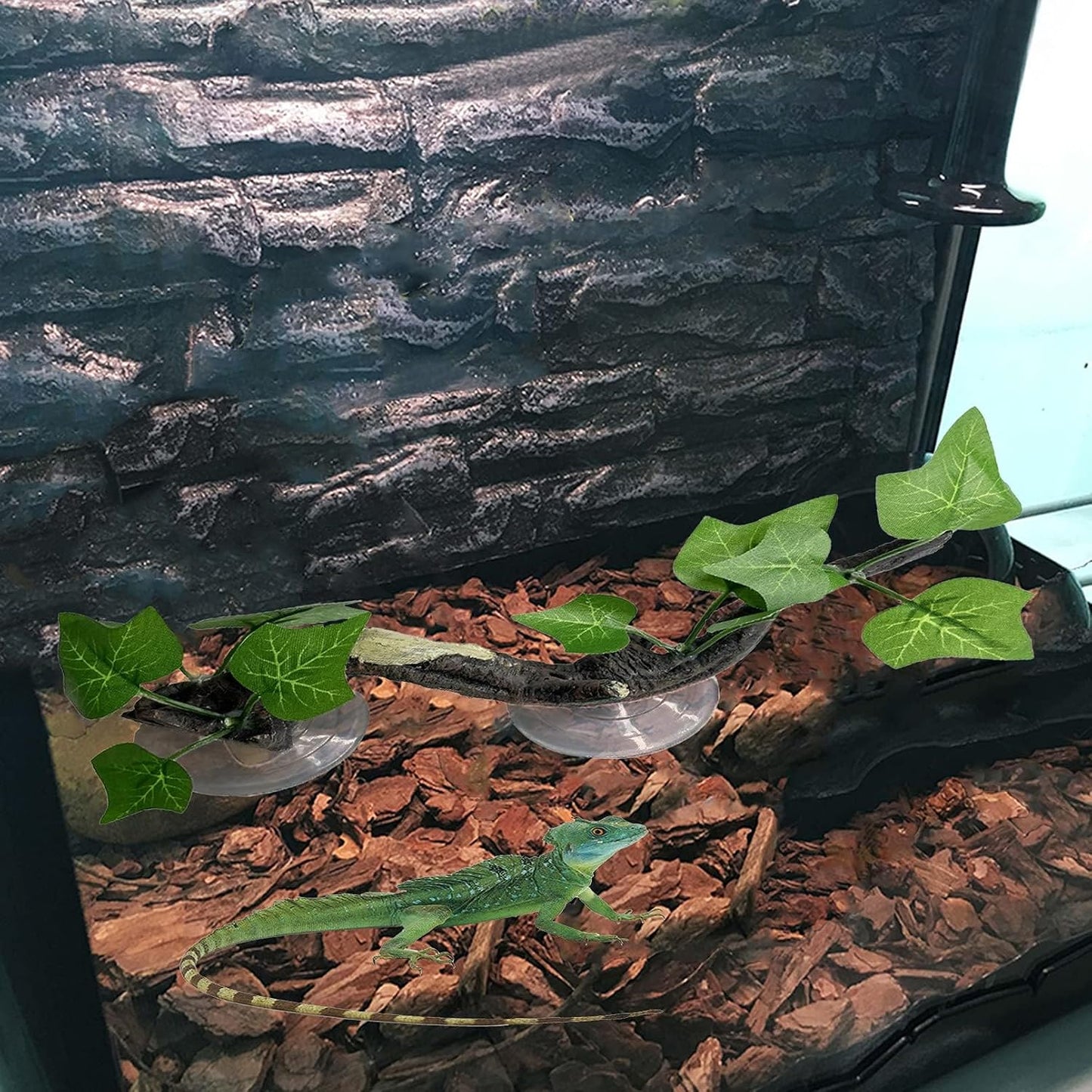 PINVNBY artificial plant decor for chameleon and gecko habitat