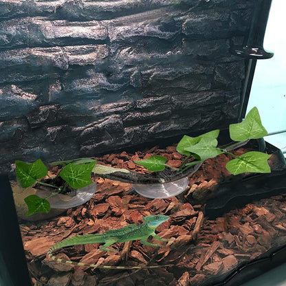 PINVNBY artificial plant decor for chameleon and gecko habitat