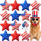 Civaner patriotic star squeaky dog toys front view set of 12