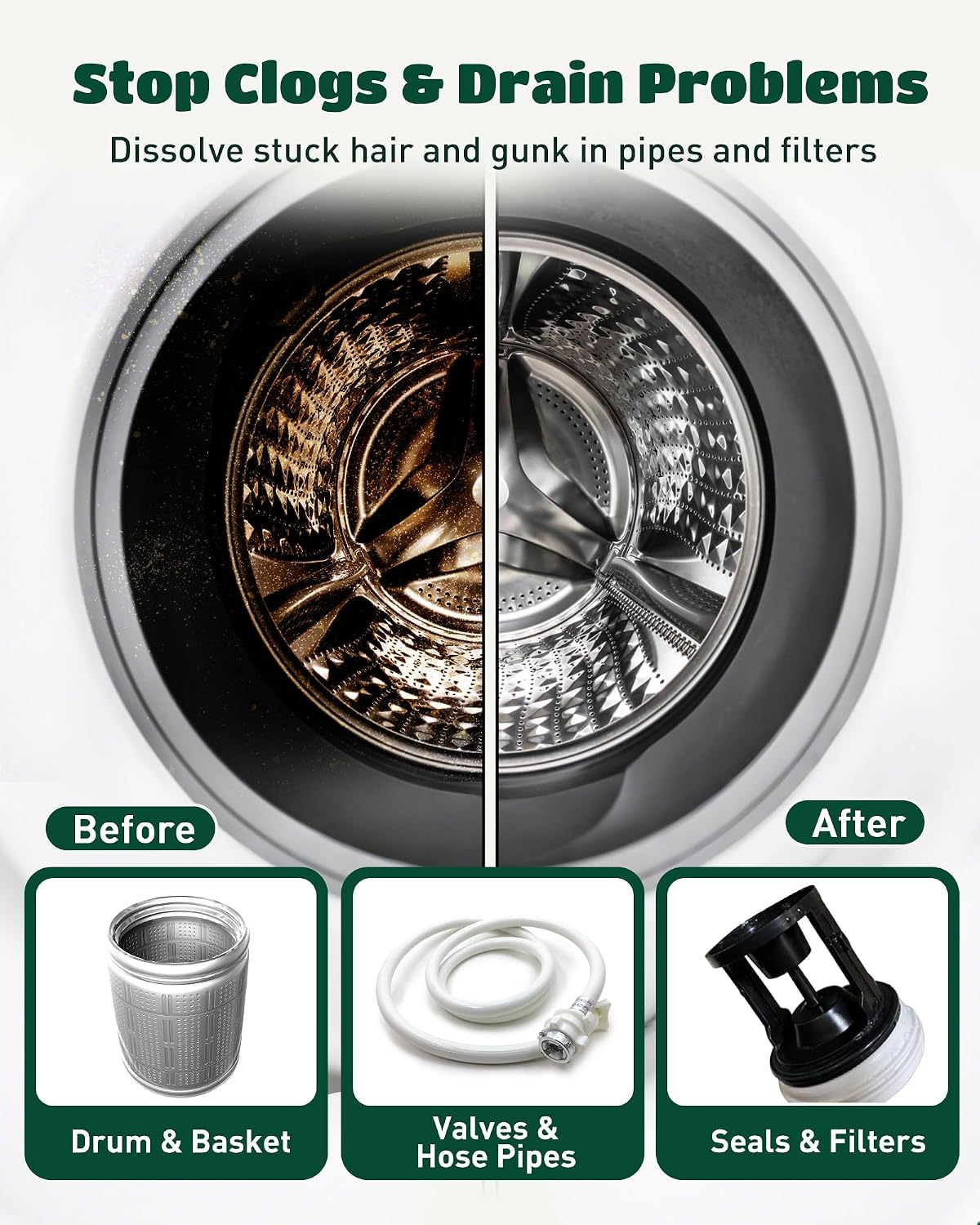 Pet hair dissolver powder for laundry