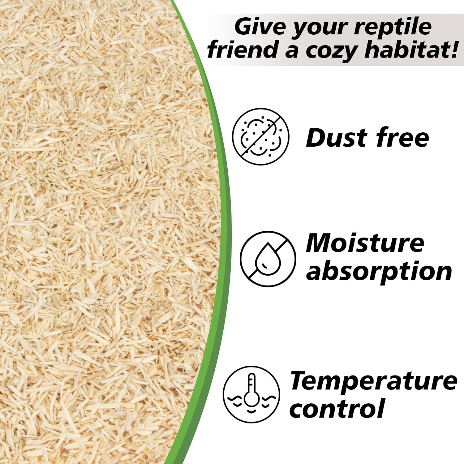 Pure natural wood substrate shavings for snake terrarium