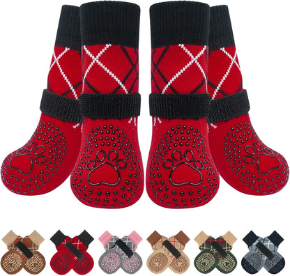 BEAUTYZOO 6PCS Dog Socks to Prevent Licking Paws for Cold Pavement, Winter Dog Shoes with Grippers for Hardwood Floors Anti Slip, Puppy Boots & Paw Protectors for Small Medium Large Senior Dogs, SM - Image 11