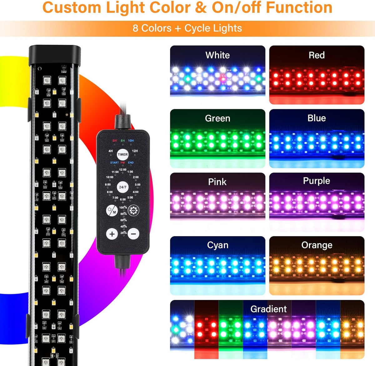 Hygger fish tank light controller and timer display