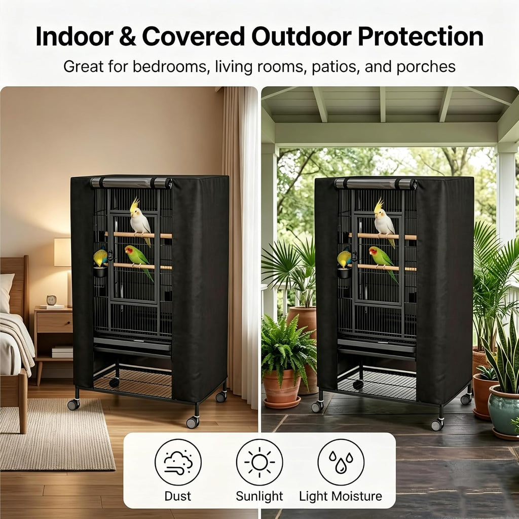 Hoartsardeo durable bird cage cover showing precision double stitching