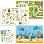 Babebay disposable baby placemats front view of sixty pack packaging.