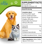 Herbal pet allergy relief drops for reducing scratching and skin redness