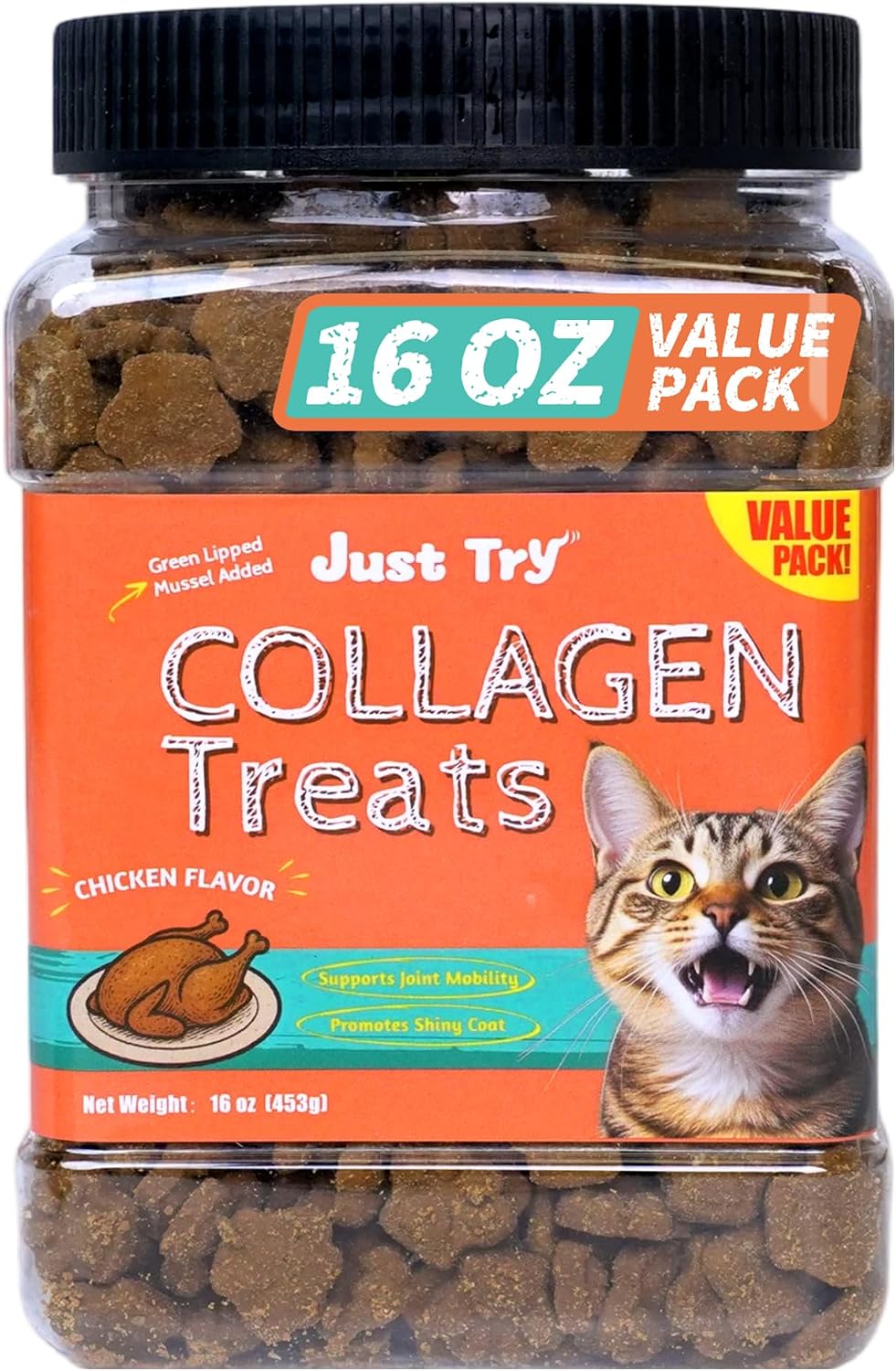 Just Try 16 OZ Taurine Treats with Coenzyme Q10 for Cats - Coq10 & Taurine for Cat to Support Feline Heart Health - Chicken Flavored Chews - Vitamins Snacks Treats - Image 11