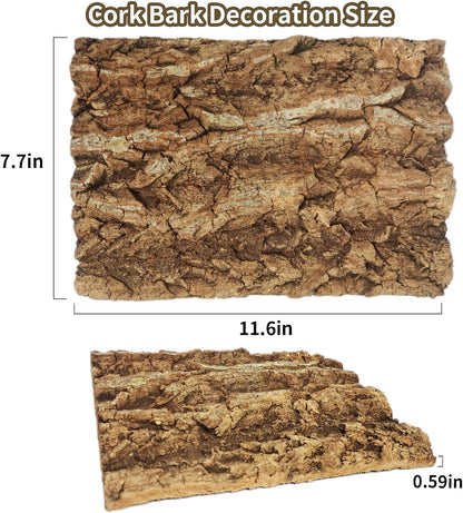 Side by side comparison of two cork bark panels