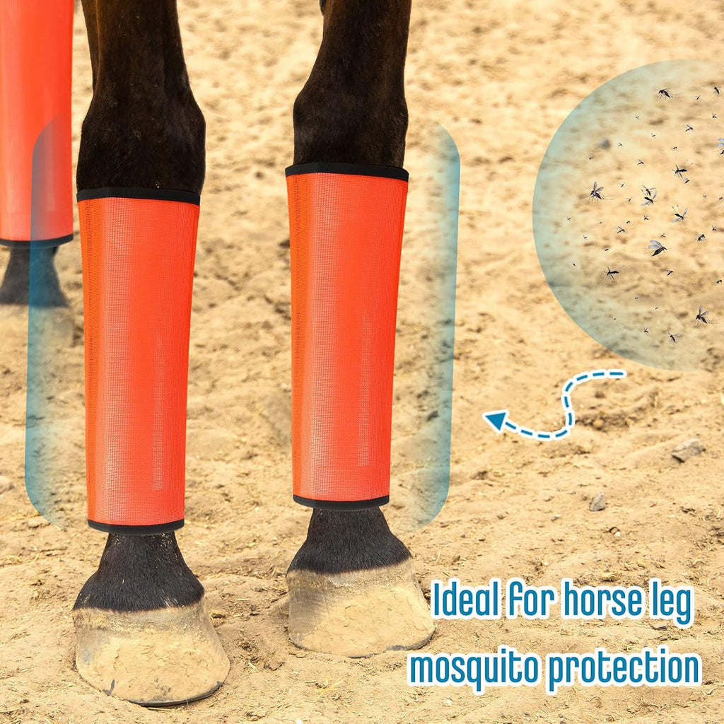 Breathable mesh horse leggings close up on hook and loop closure