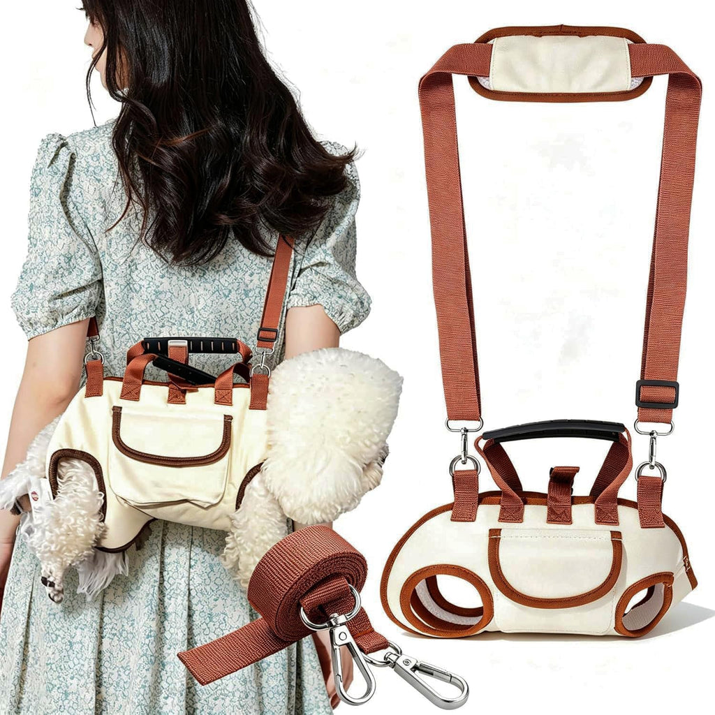 YAODHAOD hands free dog backpack carrier front view showcasing the breathable mesh paneling.