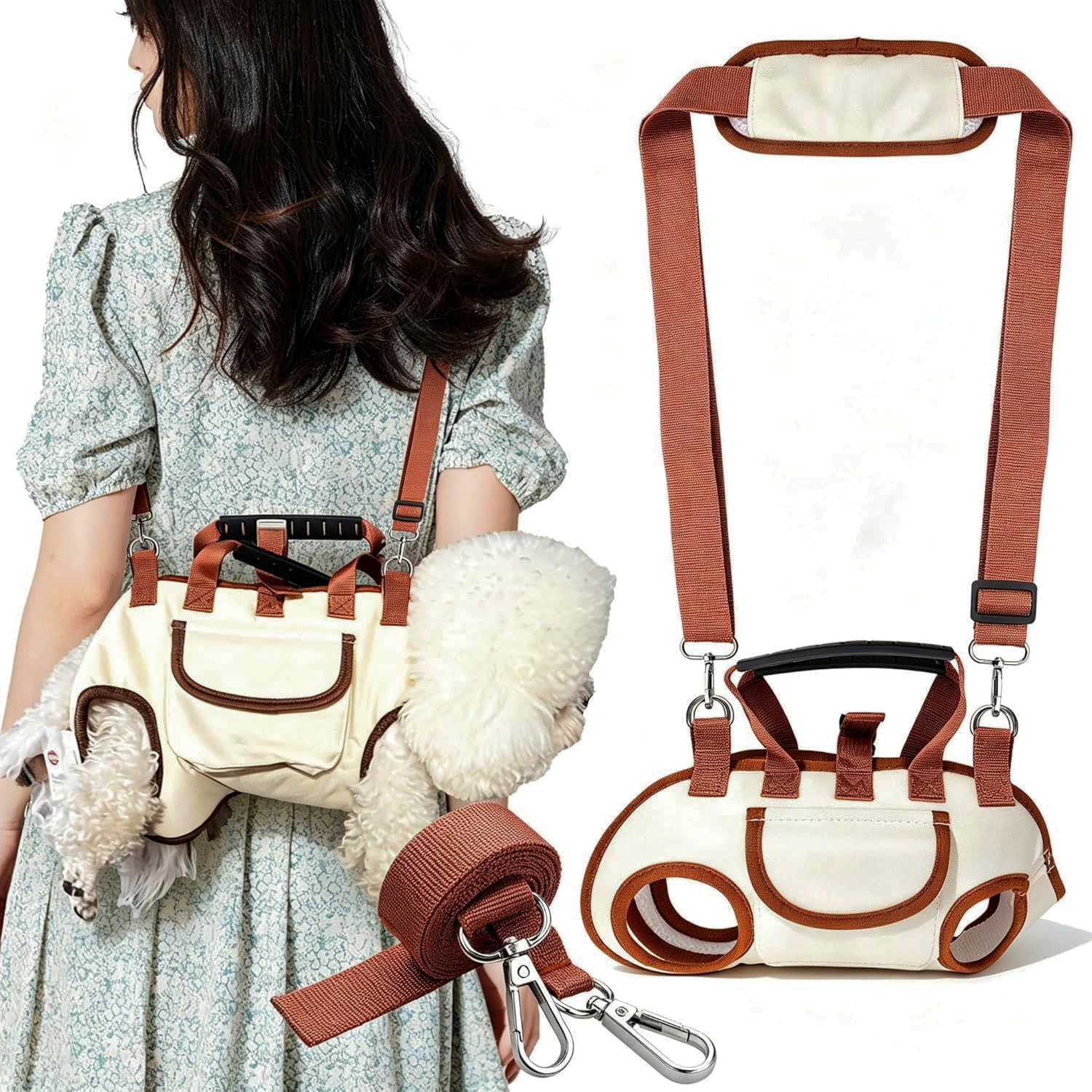 YAODHAOD hands free dog backpack carrier front view showcasing the breathable mesh paneling.