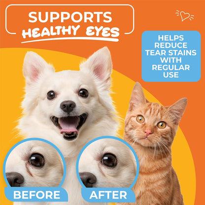 Close up of Paw Science pet wipes used for cleaning dog eye discharge and gunk.