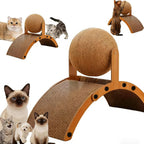 Vistora interactive cat scratch pad ferris wheel front view showcasing rotating sisal ball