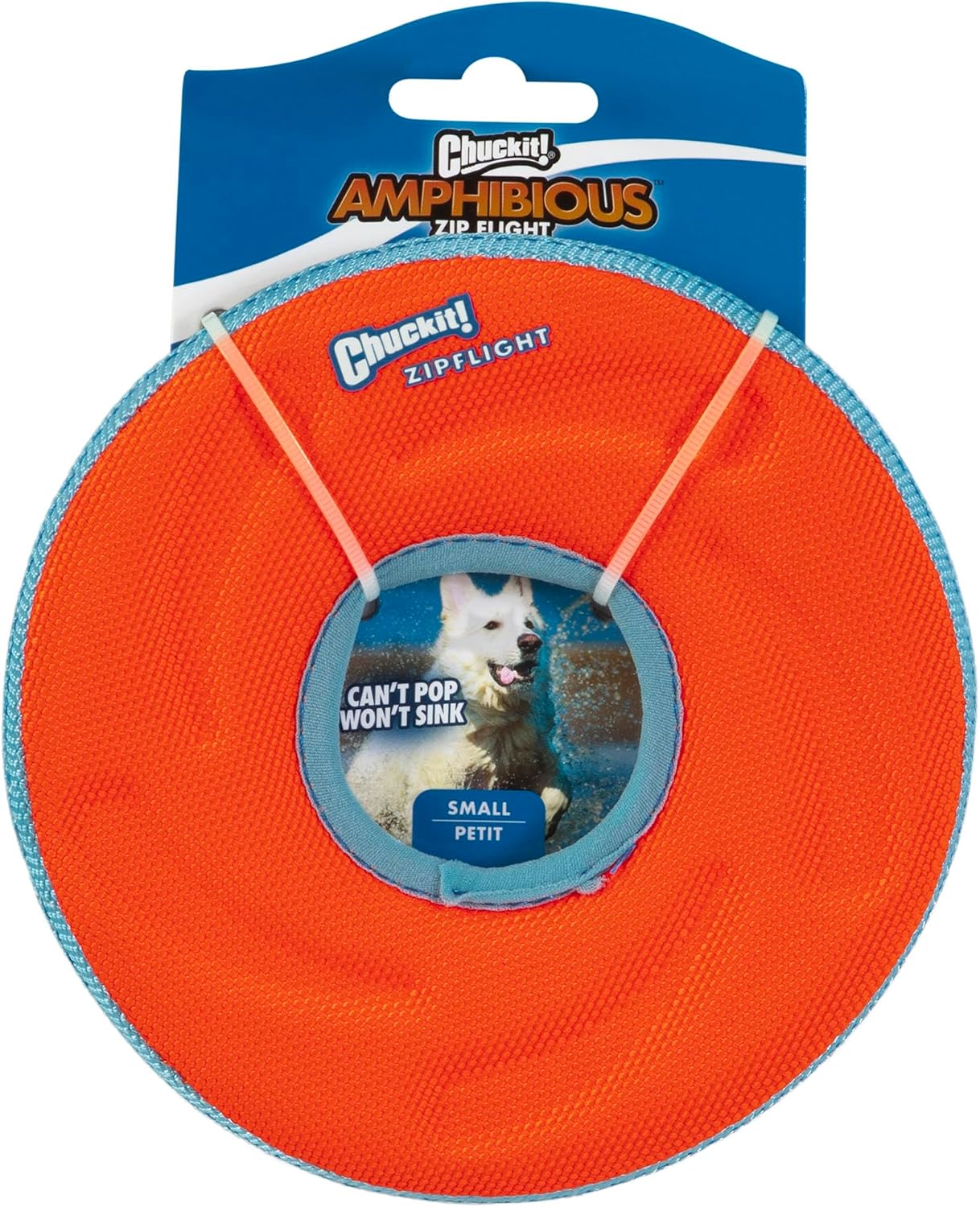Chuckit! small dog frisbee showing aerodynamic shape