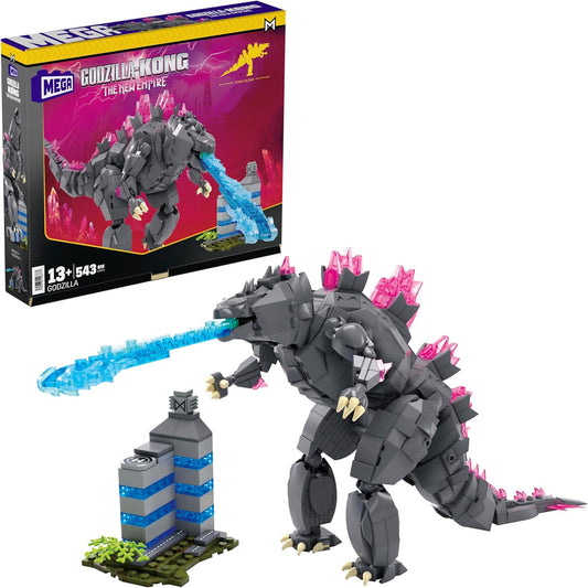 Mega Brands Godzilla x Kong building set front view showcasing the fully assembled monster figure.