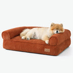 FUKUMARU Dog Couch Bed, Corduroy Cozy Cat Bed for Indoor Cats with Washable Cover, 28in Waterproof Orthopedic Dog Beds Sofa for Small Dogs and Large Cats, Cute Warm Cotton Pet Sofa, Green - Image 13