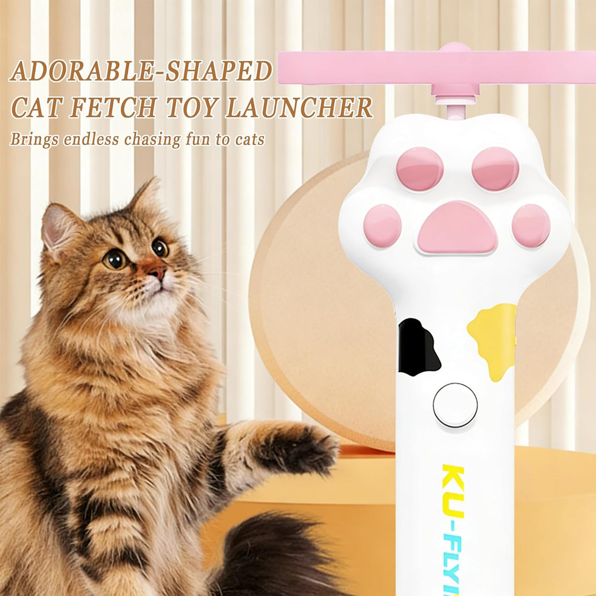 Ten colorful flying propeller discs for interactive kitten tracking toy