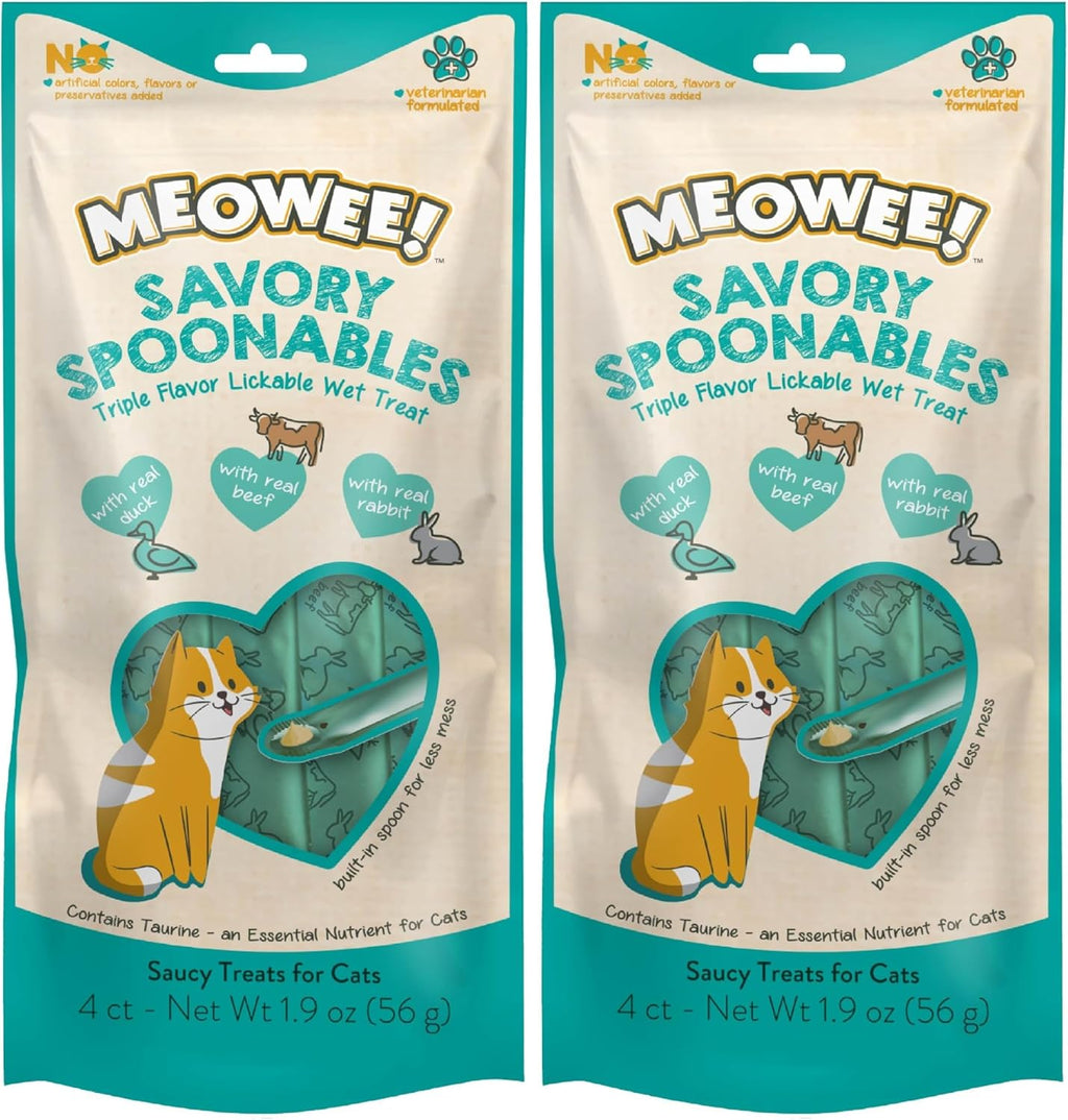 MEOWEE! Savory Spoonables Variety Pack, 12 Count Tube, Triple Flavor Squeezable Lickable Wet Treats for Cats with Built-in Spoon for Less Mess - Image 12