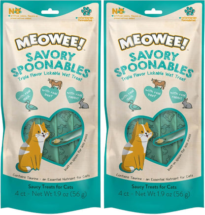 MEOWEE! Savory Spoonables Variety Pack, 12 Count Tube, Triple Flavor Squeezable Lickable Wet Treats for Cats with Built-in Spoon for Less Mess - Image 12
