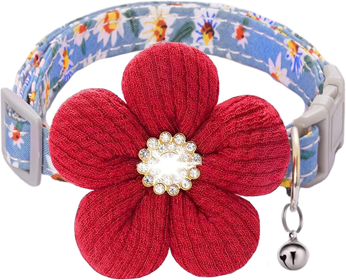 Small Dog Collar with Flower, Spring Dog Collar for Girl Dog Collars for Small Dogs Cute Dog Collar with Bell, Adjustable Length - Image 11