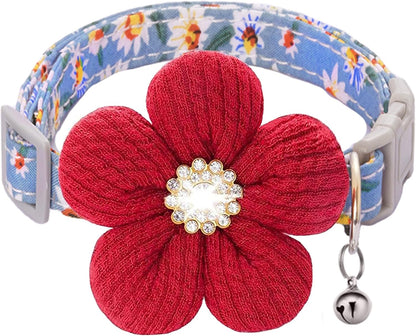Small Dog Collar with Flower, Spring Dog Collar for Girl Dog Collars for Small Dogs Cute Dog Collar with Bell, Adjustable Length - Image 11