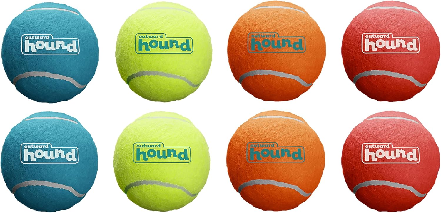 Outward Hound SqueakerBallz - Squeaky Tennis Balls for Dogs Under 50 lbs, Interactive Dog Toy for Fetch & Training, Medium (2.5"), 4Pack - Image 10