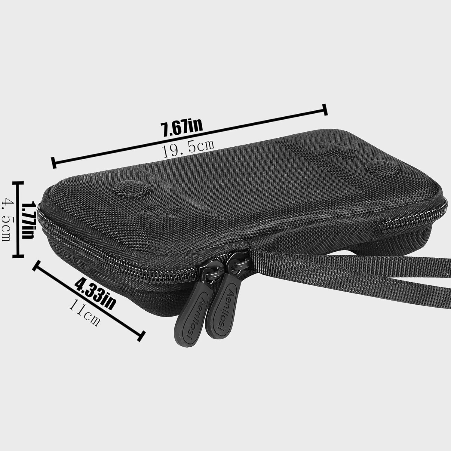 Aenllosi premium gaming controller travel pouch dual zipper close up detail