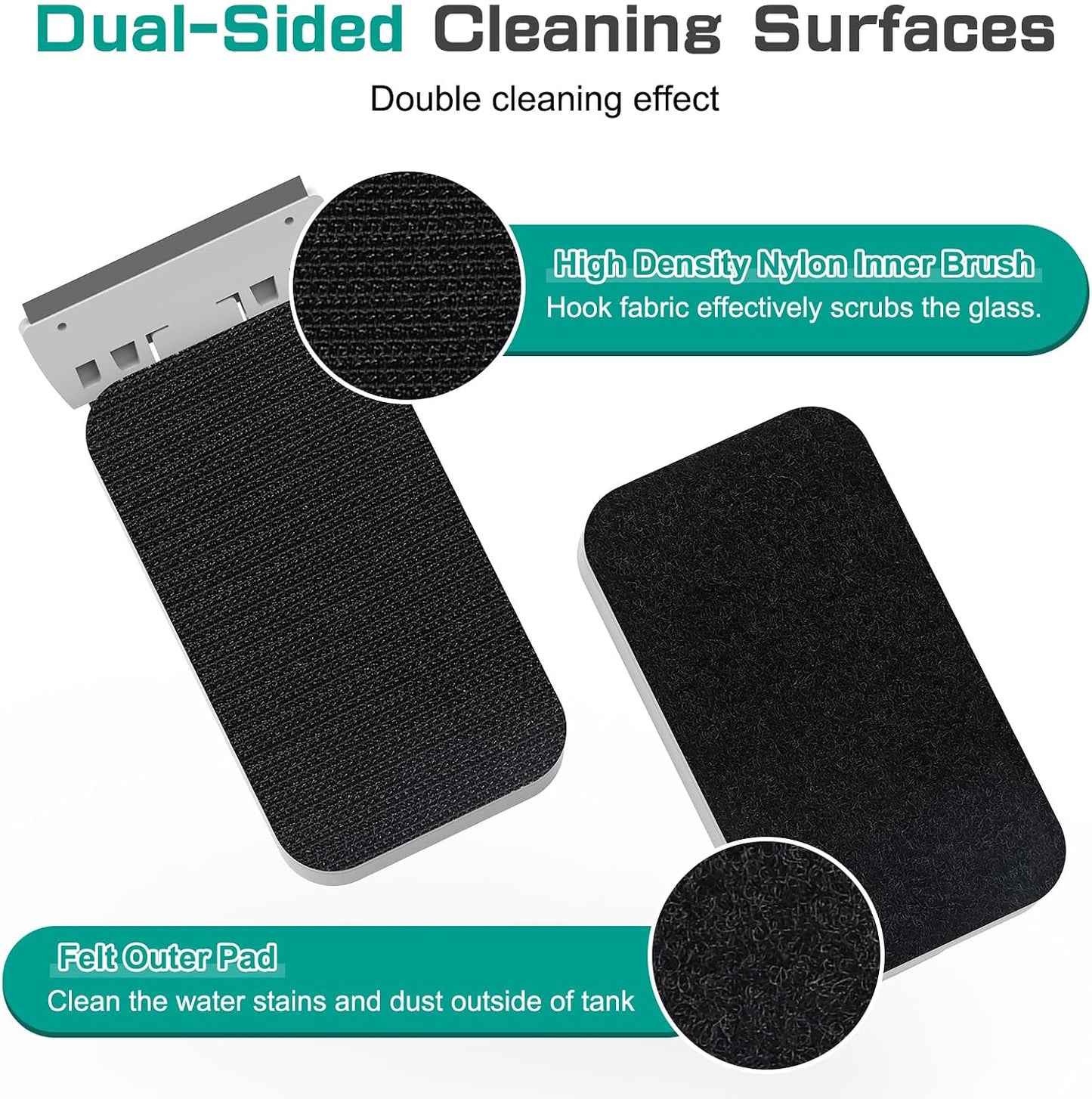 AQQA magnetic algae scraper stainless steel and plastic interchangeable blades