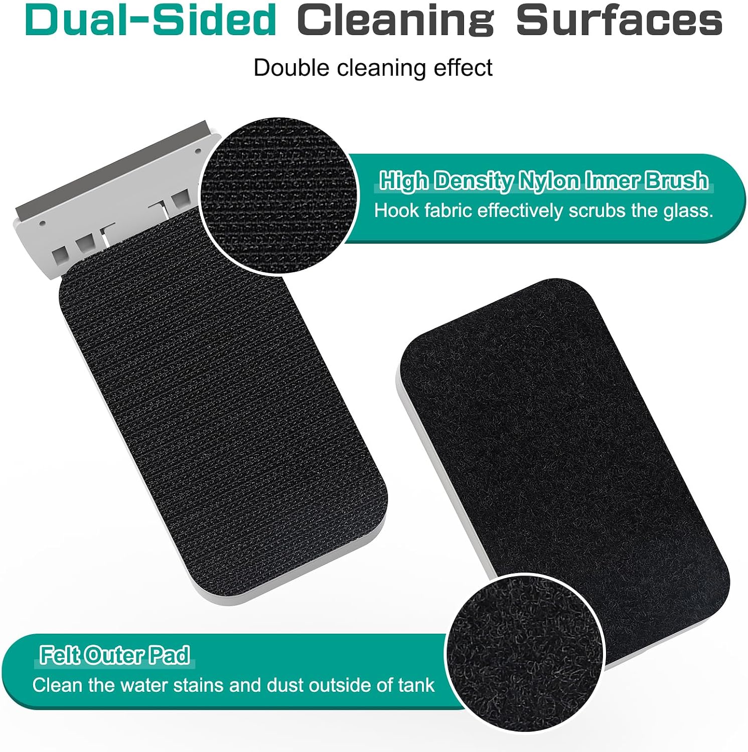 AQQA magnetic algae scraper stainless steel and plastic interchangeable blades