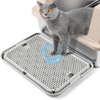 Cat Litter Box Step, Cat Litter Ramp Mat with Filter Function for Self-Cleaning Litter Box, Easy to Clean, Cats Pedal Step Stool Ideal for Kitten & Elderly Cats (Light Grey) - Image 14