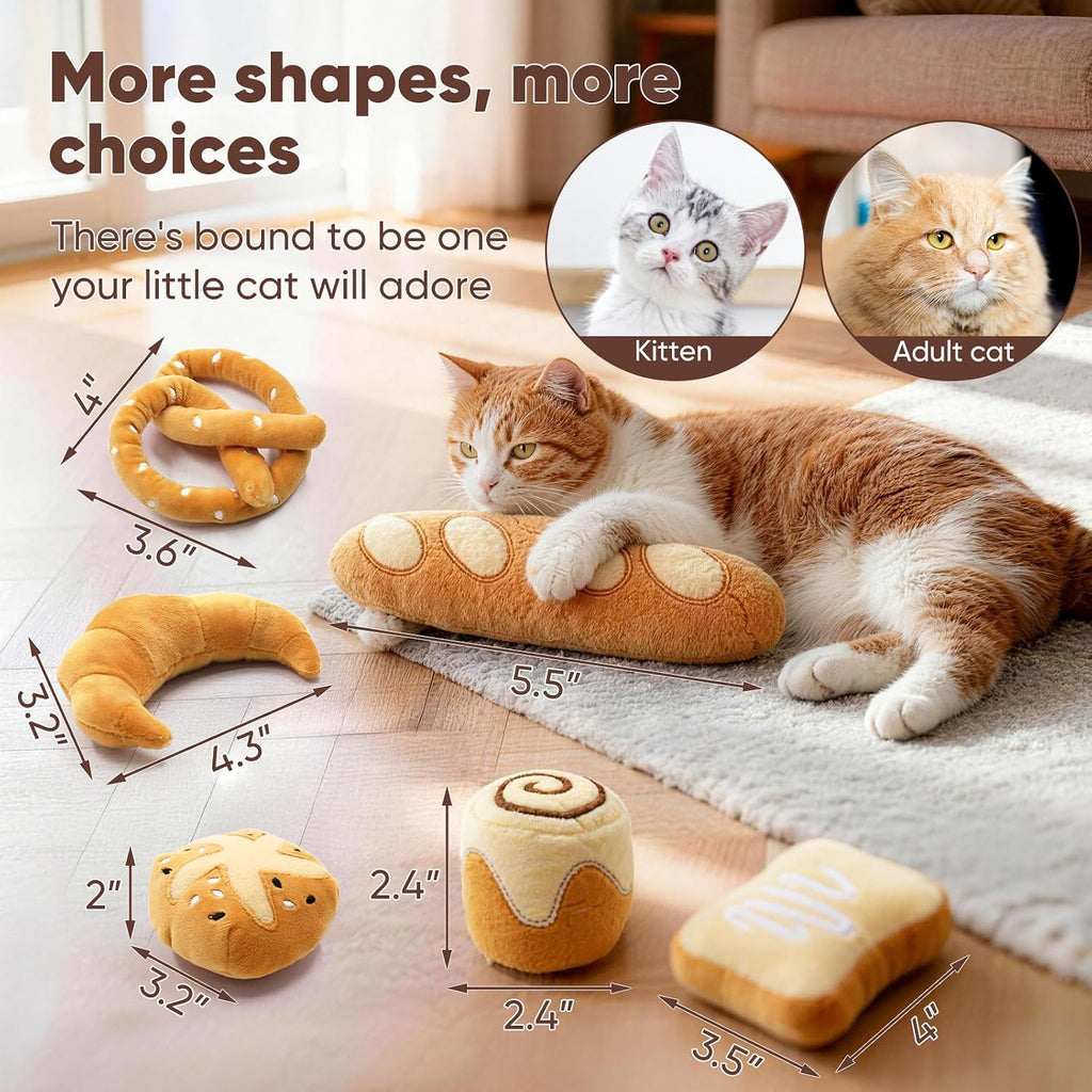 CiyvoLyeen pretzel and toast catnip toys for indoor cats