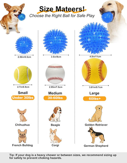 Petizer spiky dog balls for interactive fetch play
