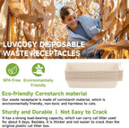 Stacked Luvcosy disposable litter trays for easy storage