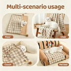 Jiupety pet throw blanket draped neatly over a living room couch